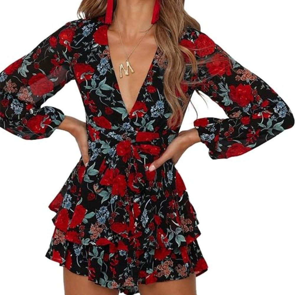 Floral Print Romper